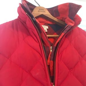 J.Crew Red Quilted puffer vest size xs